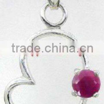 Vintage!! Ruby Round Jewelry Cross Silver Jewellery Necklaces Customized P1012