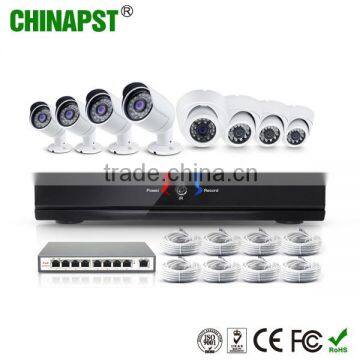 High Quality 2.0MP HD outdoor p2p weatherproof 1080P NVR h.264 IR Security 4ch IP Dome Camera Kit PST-IPK04BH