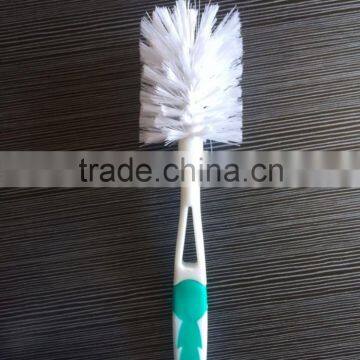 PLASTIC BOTTLE CLEANING BRUSH W/RUBBER HANDLE