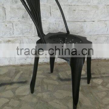 Industrial black metal chair