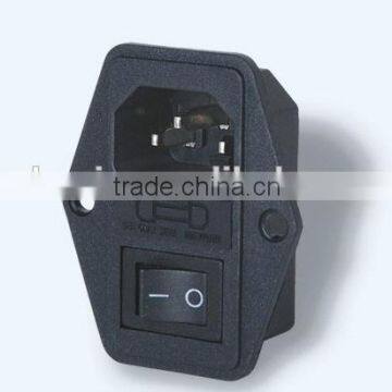 Screw on IEC 320 C14 inlet socket with fuse electrical sockets and switches