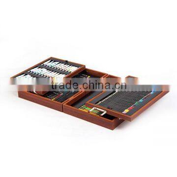 Wholesale 160 Pcs Acrylic Painting Pencil Oil Pastel Kids Drawing Art Sets in Wooden Box