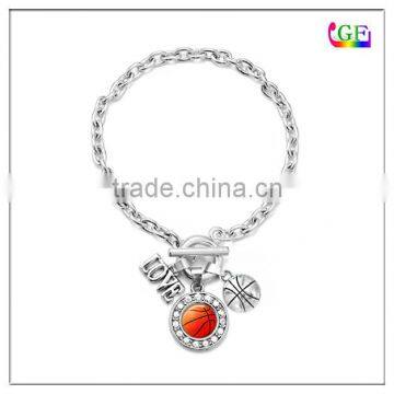 Zinc Alloy basketball Charms Metal Chain Bracelet