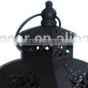 Classic Wooden Candleholder Iron Lanterns Indoor Stand photo-3