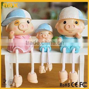 Factory oem cartoon animal polyresin figurine,hot sale pig polyresin figurine,Factory oem cartoon animal polyresin figurine