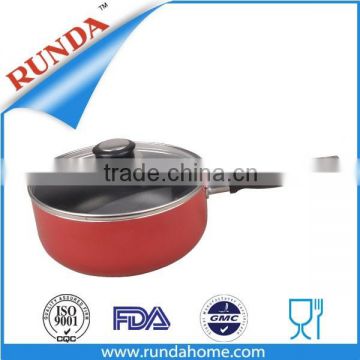 Aluminum non-stick milk pot with glass lid