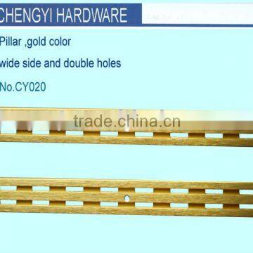 golden color double holes upright posts