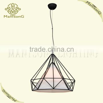 2015 Hot sale classic geometry diamond shape wrought iron pendant lamp