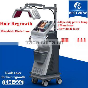 Bestview male baldness theraoy 670nm laser hair regrowth device with Mitsubishi Diode laser