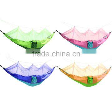 Mosquito Net Double Hammock Hanging Swing Bed Parachute Nylon Camping