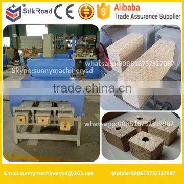 Automatic 3 heads wood Sawdust Pallet Block Making Machine