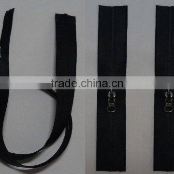 Customized Black Nylon #3 Black Waterproof zipper Open End Zip 76cm(30inch),Closed Zip15cm(6inch)