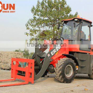 ER20 Mini Wheel Loader Everun Brand New Generation Farm Equipment With Pallet Forks