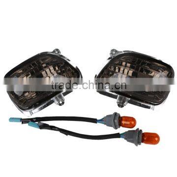 Smoke Front Turn Signal Lights Lens For Honda Goldwing GL1800 2001-2014 10 11 12