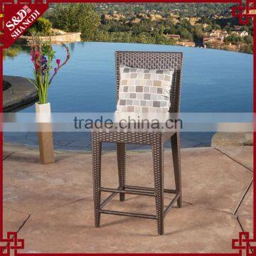 Top quality resin wicker backrest design high vintage bar stools