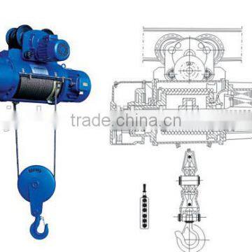 2 ton Speed Wire Rope electric hoist crane 2 tons