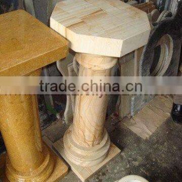 NATURAL STONE TEAKWOOD MARBLE PEDESTALS