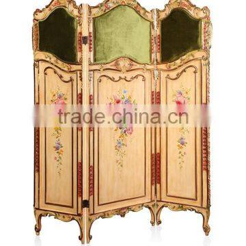 Hand Painting Folding Screen Antique Violet Curio Floor Screens Classic Wooden Furniture Decorative Screen photo-2