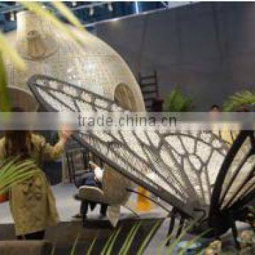 Garden Rattan Hand Woven Weather Resistance PE Plastic Aluminum Frame Animal Butterfly Garden Decoration photo-3