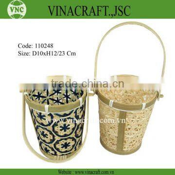 wholesale natural bamboo baskets with handle