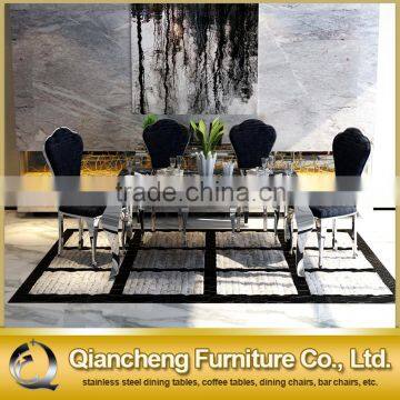 Simple Style Black Marble Metal Dining Table Base Dining Table photo-3