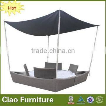 Garden Furniture Rattan Gazebo With Waterproof Fabric photo-3