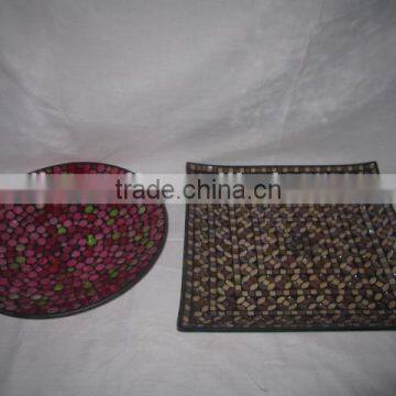Square Shaope Glass Mosaic Plate
