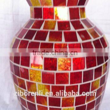 Wedding Decor Mosaic Unique Handblown Art Glass Vase photo-2