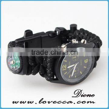 Multicolor Wholesale Firestarter Survival Paracord Watch Bracelet for Outdoor photo-5