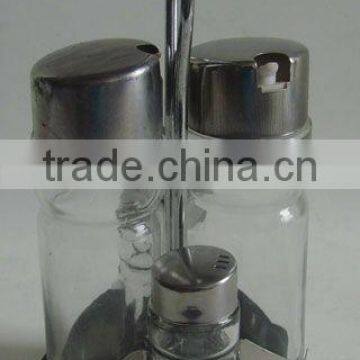 clear cylinder glass cooking spray oil bottle set with frame