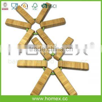 Bamboo and Silicone Trivet/New Bamboo Coaster/Homex_FSC/BSCI Factory