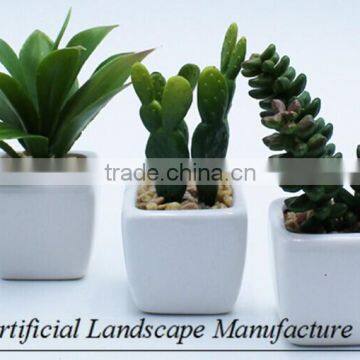 artificial green mini plants for office decoration