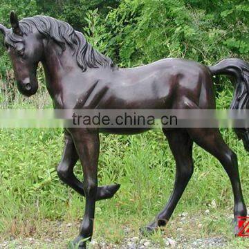 resin garden running horse statue