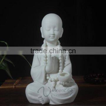 Modern Garden Decor White Marble Baby Buddha Statue photo-5