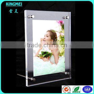 KM-CP56 Tabletop Acrylic Pcture Frame With ad Nails , Free Standing Lucite Photo Holder, Information Poster Holder With Screw photo-3