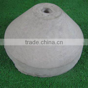 Decorative round concrete block for clothes-hanger