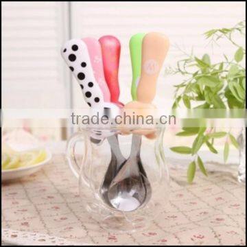 2015 Hot Sell Cartoon Food Grade Plastic Handle Stailess Steel Spoons Supplier in China,food Grade Plastic Spoons Supplier photo-2