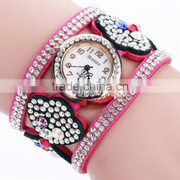 Charming Sexy Lady Decoration Watch Fashion Korean Velvet Heart-shaped Female Diamond Bracelet Wristwatch photo-3