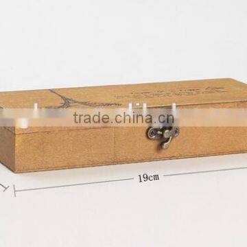 Fancy wooden sliding lid box with silk printing logo for pen
