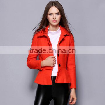 2016 fashion long style women woolen wool winter ladies coat for wholesale