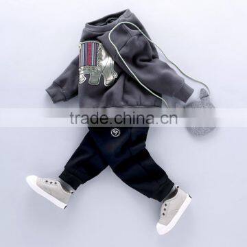Boys Sweater Suit 2 Pcs Leisure Set Clothes With Elephant Applique photo-2