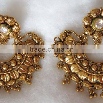 Dangler Gold Tone RAMLEELA Dangler POLKI EARRINGS photo-2