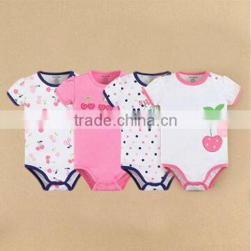 MOM AND BAB 2015 Baby Clothes Set 100% Cotton Embroidery Baby Romper Gift Set 4in1