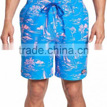 New Design Pattern Custom Print Island Scenic Swim Trunks With Lined Keen Length 100% Polyester Board Shorts photo-6