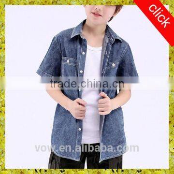 OEM service Wholesale children clothing long sleeve denim shirt,denim shirt for cool boys