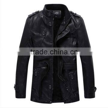 MSW0027 2016 new classic design mens leather jacket and windbreaker warm jacket