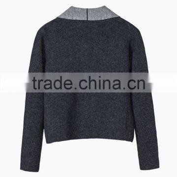 Shawl Collar Casual Wool Open Front Knit Cardigan Coat photo-2