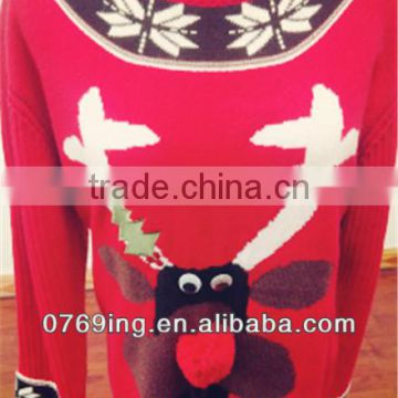 Beautiful new style womens sweater,Ladies fashion cotton christmas sweater