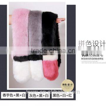 Colored Long Large Faux Fur Scarf Imitated Fox Fur Cape Winter Warm Fur Scarf photo-5