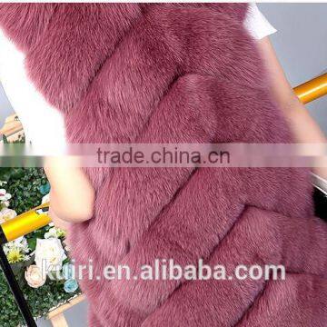 High Quality Winter Fashion Women Real Fox Fur Vest Lady Genuine Leather Fur Coat Warm Vest Fox and Rabbit Fur Overcoat Gilet photo-6